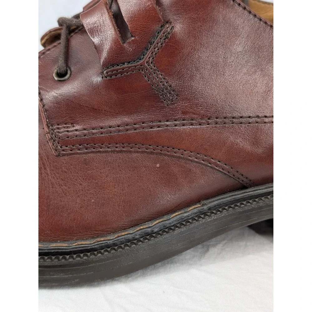 Bacco Bucci Mondial Mens Brown Leather Cap Toe Derby Oxford Shoes Italy Sz 9.5